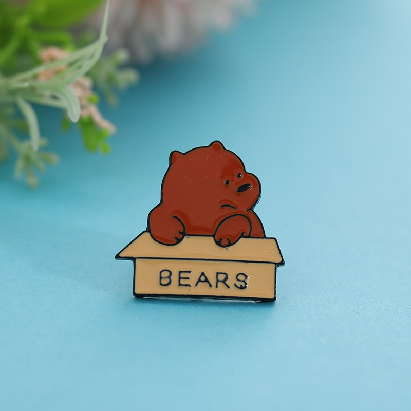 Cartoon Bear Badge Sweet Safety Pin Clothes and Bags Accessories Japanese Style Cat Brooch Cute Polar Bear Corsage in Stock