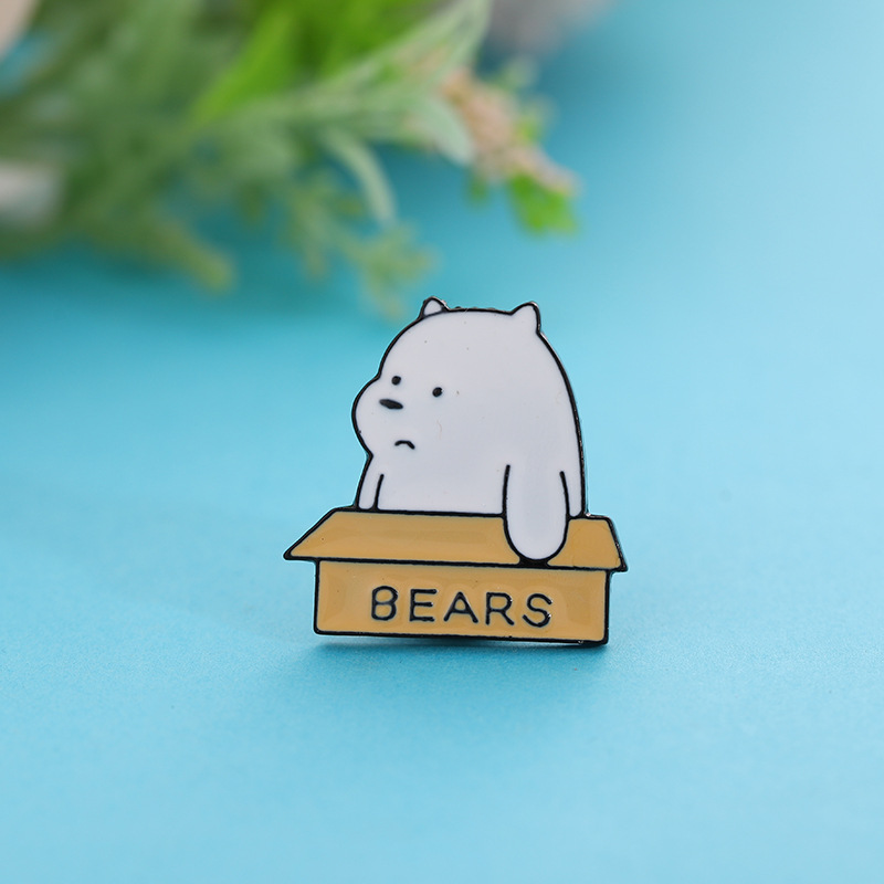 Cartoon Bear Badge Sweet Safety Pin Clothes and Bags Accessories Japanese Style Cat Brooch Cute Polar Bear Corsage in Stock