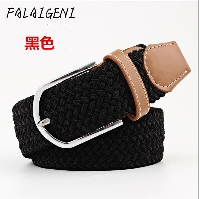 Hot Selling Popular Korean Casual Classic Men&#039;s Elastic Woven Belt Belt Elastic Band Multi-Color Optional Factory Direct Sales