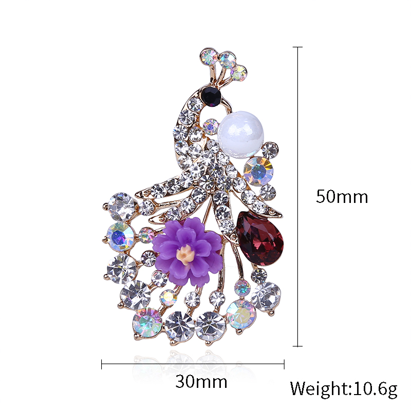 Korean version of high-grade environmental alloy flower brooch crystal glass simple brooch brooch flowers hot style brooch