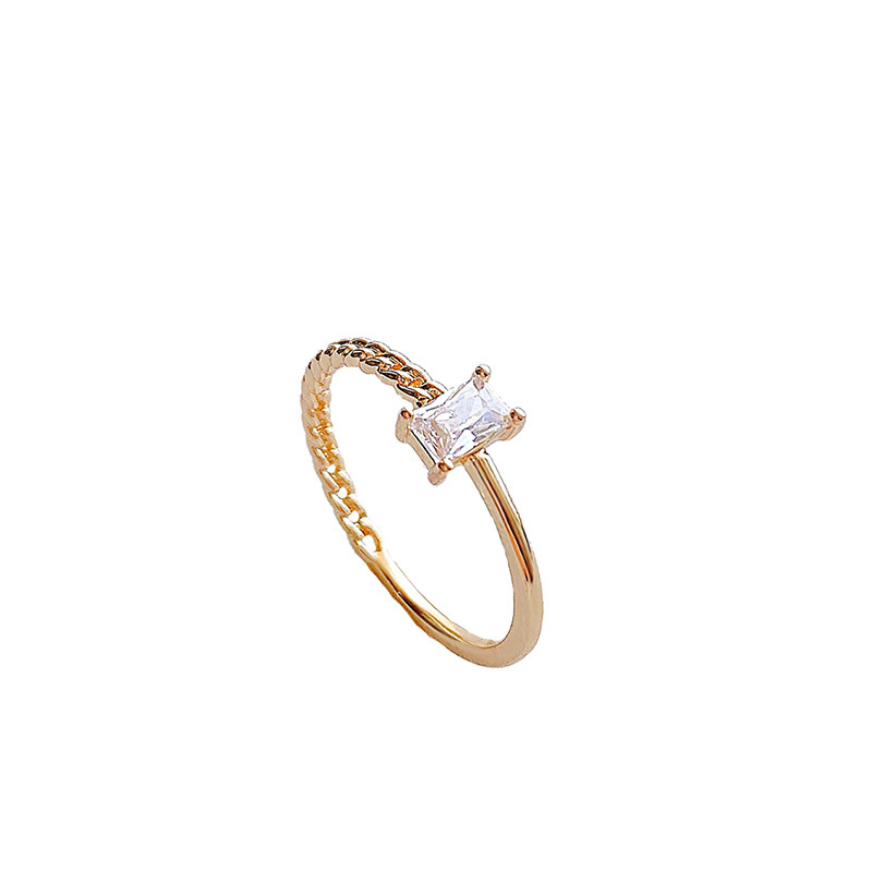European and American Retro Ins Trendy Cold Open Ring Women&#039;s Japanese and Korean Simple Pearl Zircon Ring Net Red Tail Ring
