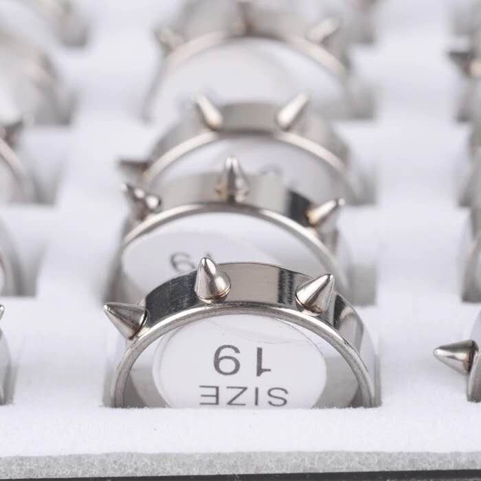 Korean Style Personalized Sanliu Nail Punk Ring Anti-Wolf Ring Men and Women Couple Stainless Steel Ring Student Jewelry Ring