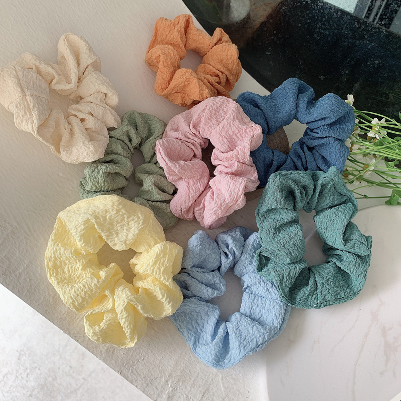 INS Gentle Style Folds Girls Hair Sweet Fresh French Large Intestine Ring Headband Hair Accessories Rubber Band 发绳