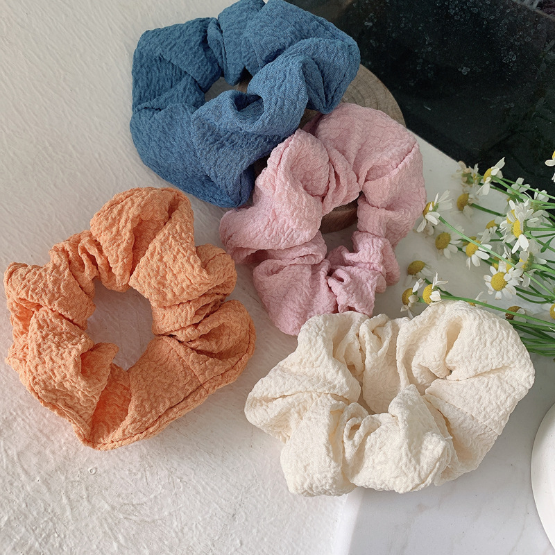 INS Gentle Style Folds Girls Hair Sweet Fresh French Large Intestine Ring Headband Hair Accessories Rubber Band 发绳