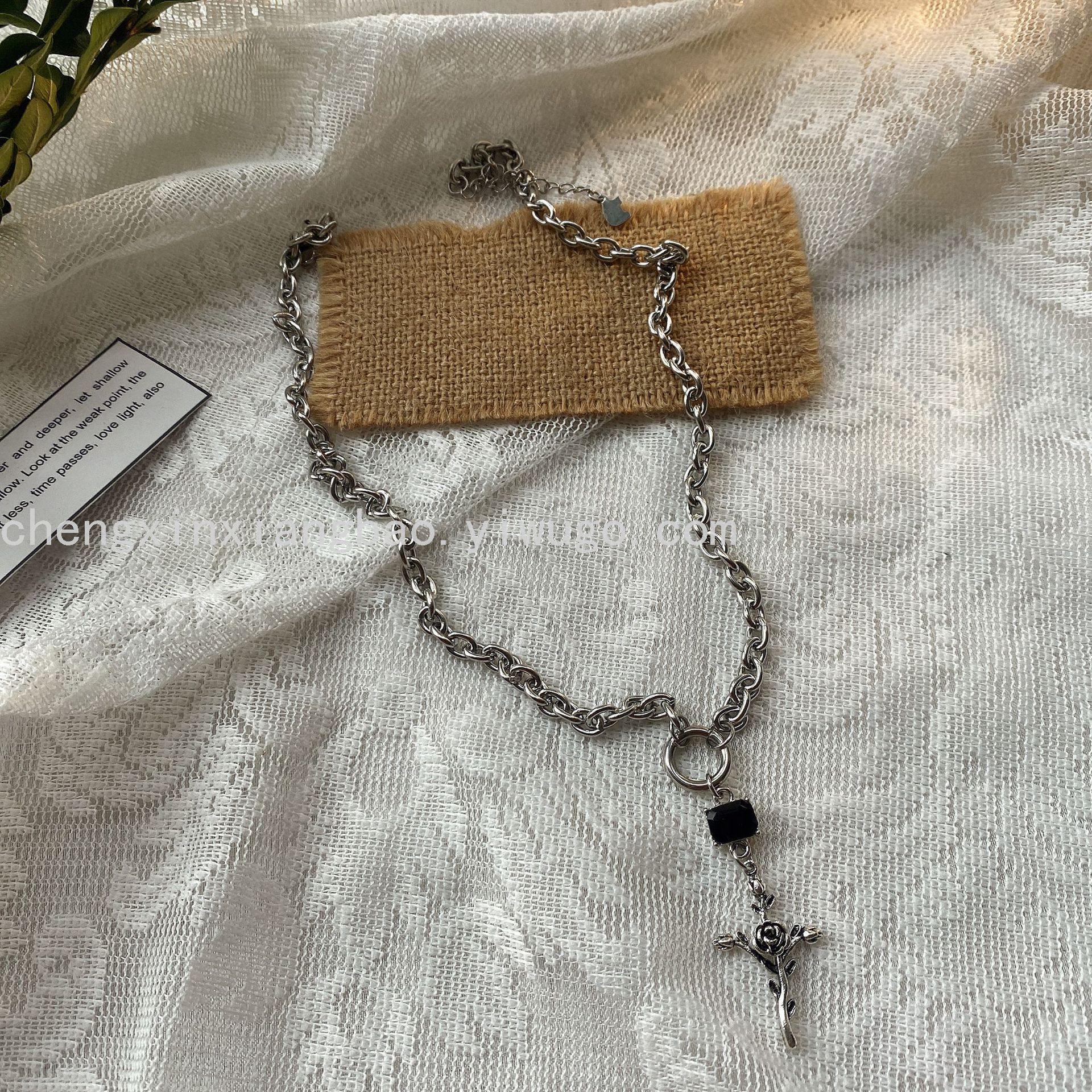 Ornament  Street Shot Same Style Necklace Color Retaining European American Ins Style   Silver Metal Silver Necklace