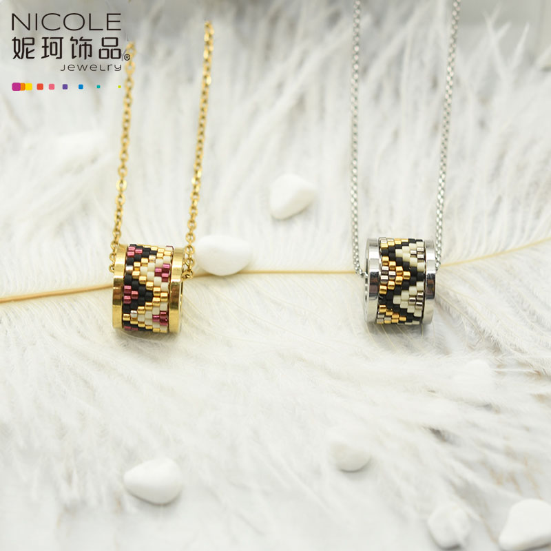 Place Order Live Japan Miyuki Bead Hand-Woven Small Waist Titanium Steel Couple Necklace Female Nicole Jewelry