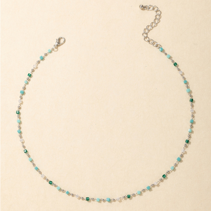 Cross-Border Fashion Ornament Japanese and Korean Partysu Beaded Necklace Simple Necklace Necklace Women&#039;s European and American Clothing Accessories Wholesale