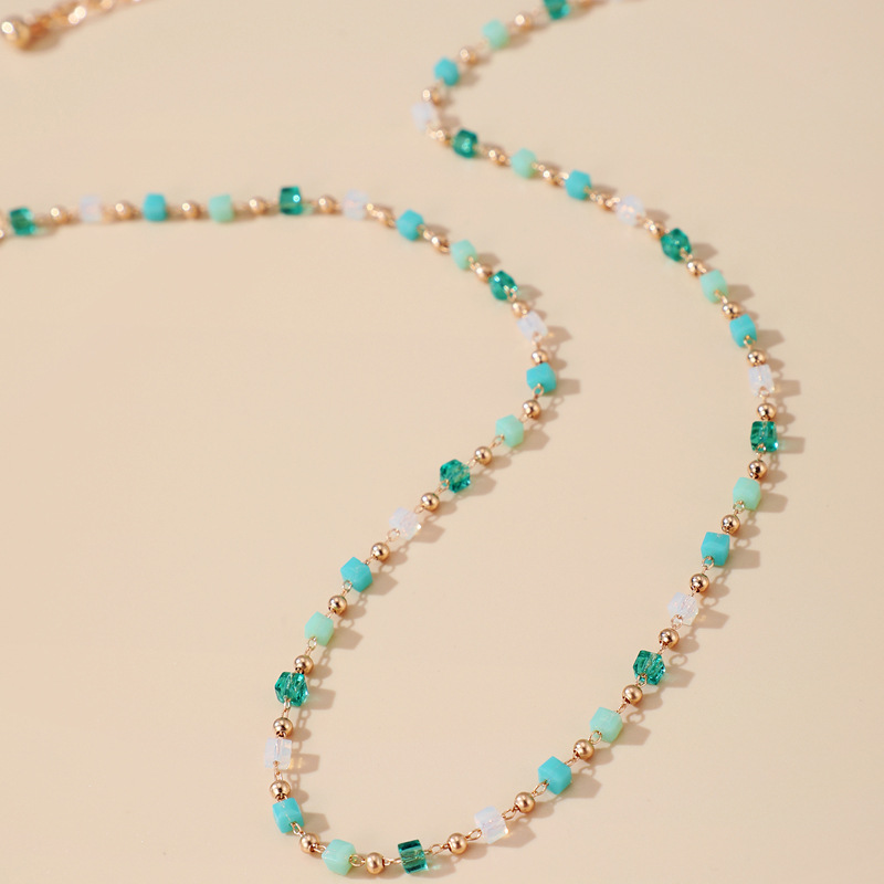 Cross-Border Fashion Ornament Japanese and Korean Partysu Beaded Necklace Simple Necklace Necklace Women&#039;s European and American Clothing Accessories Wholesale