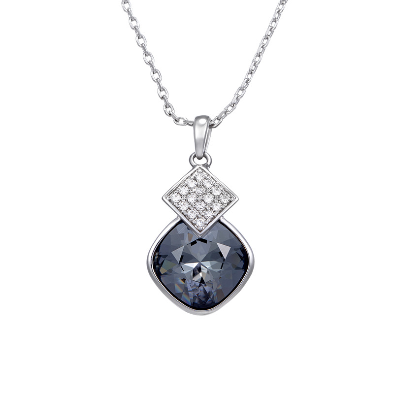 Xuping Jewelry New Fashion Simple Crystal Clavicle Chain Factory Direct Supply Temperament Daily White Gold Plated Necklace for Women