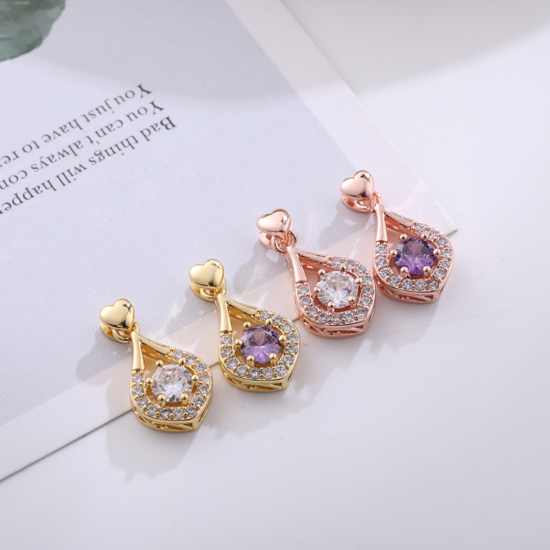 Manufacturers direct fashion love droplet shape full diamond pendant fast hand hot style necklace pendant accessories wholesale accessories