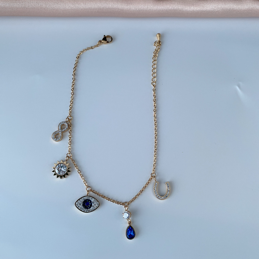 Classic Shijia Devil&#039;s Eye Crystal Anklet Exquisite Quality Fashion Trend Chain Factory Direct Sales