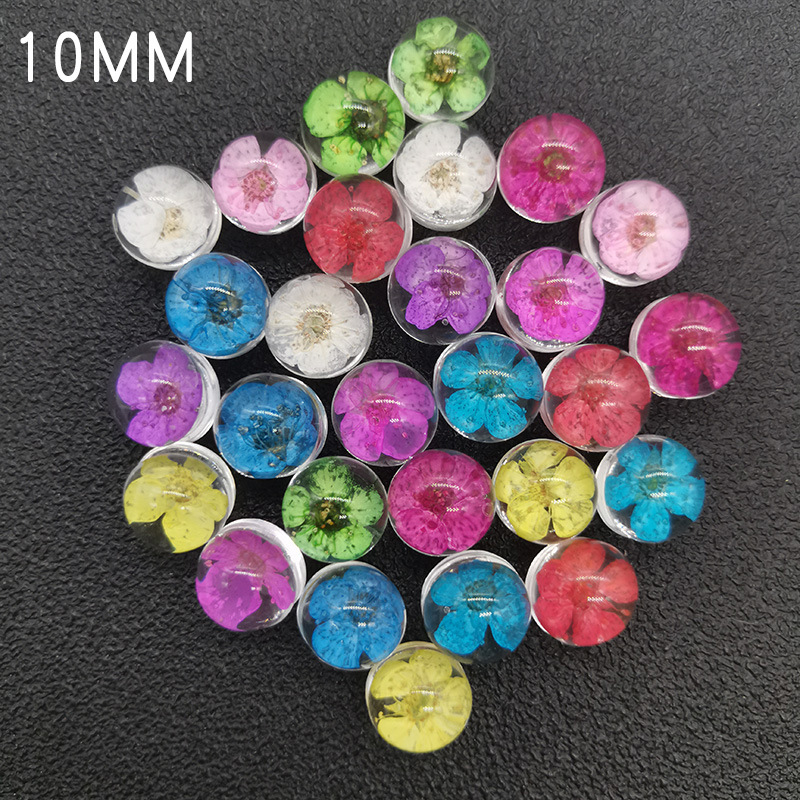 DIY small size true flower accessories necklace bracelet bracelet Time Gem hemisphere daffodil peach earring 10mm