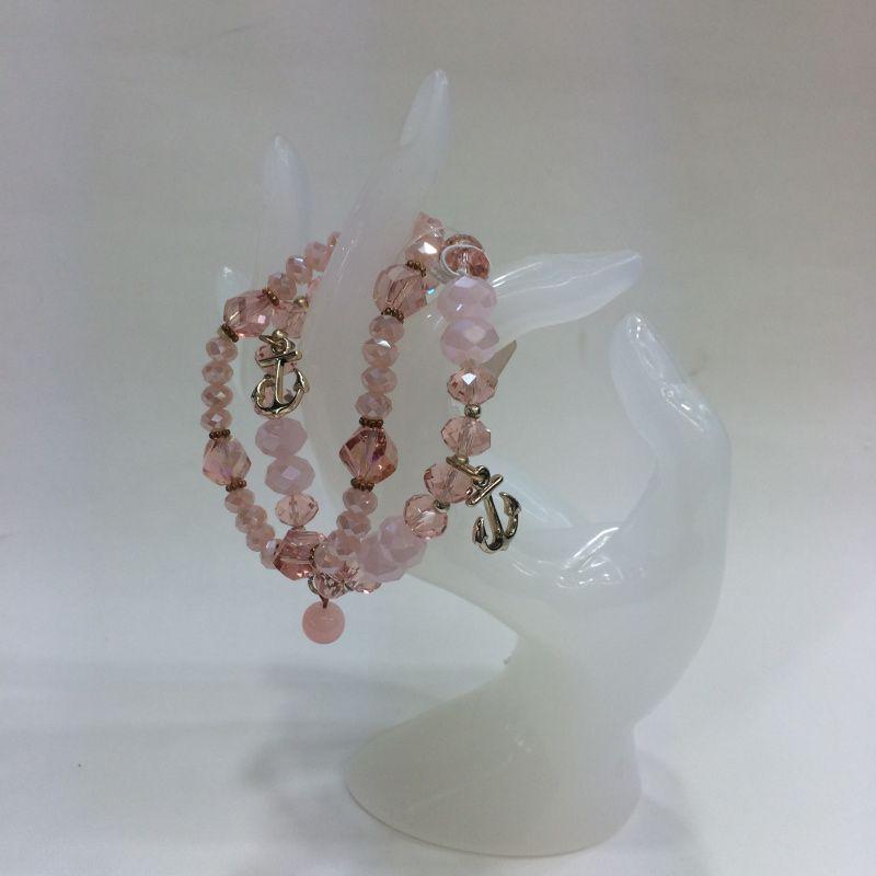European and American fashion bracelet crystal glass bead bracelet elastic alloy