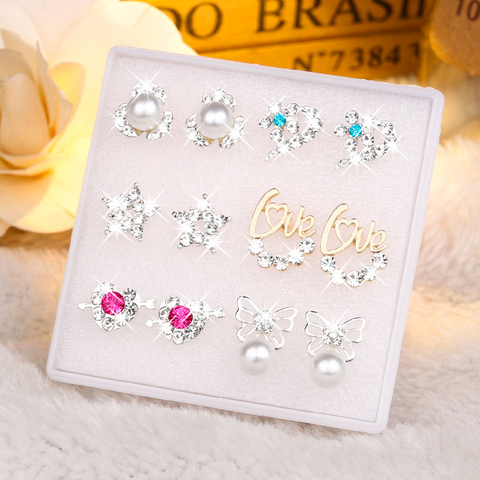 1 Pair/3 Pairs/6 Pairs Ear Studs Boxed All-Match Pentagram Stud Earrings Earrings Ornament