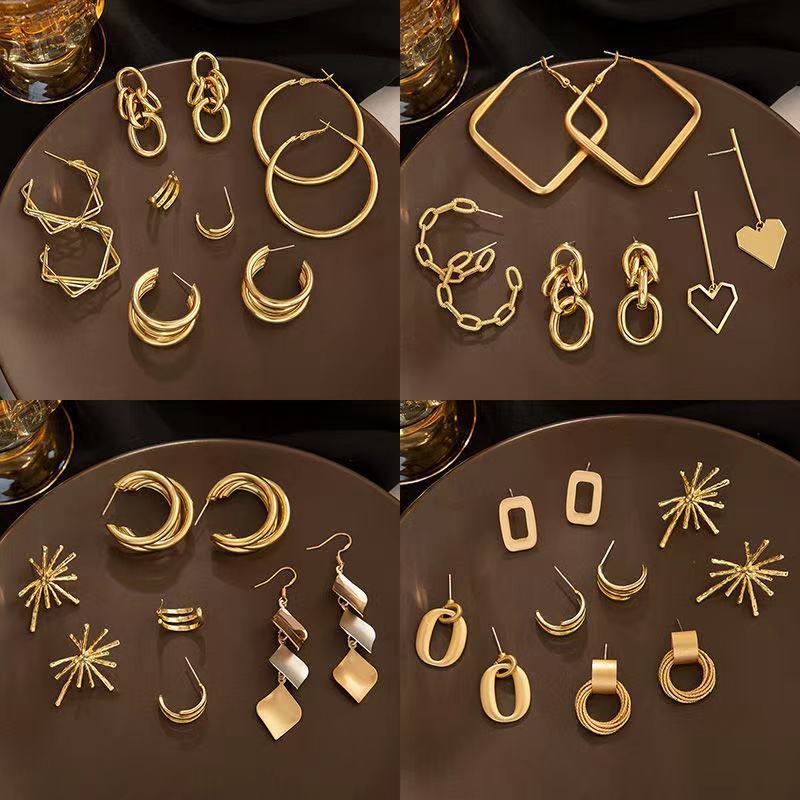 Make round Face Thin-Looked Stud Earrings Refined Wild Earrings Silver Needle Anti Allergy Jewelry Wholesale  Ear Studs