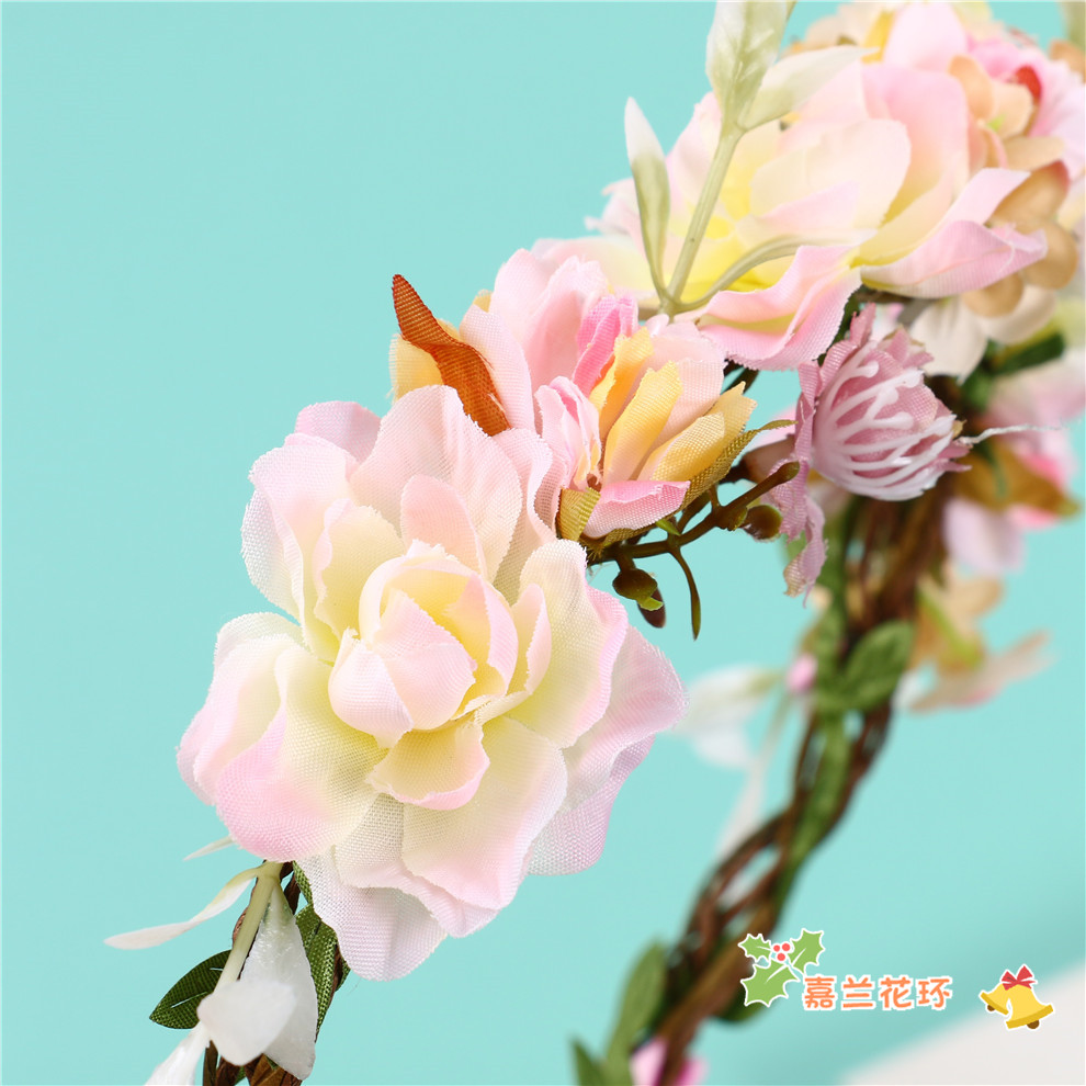 Mori Girl Artificial Flower Garland Rattan Bridal Flower Headdress Headdress Flower Headband Photo Hair Accessories