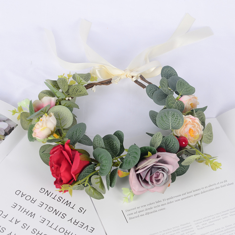 Whole Mori Girl Garland Fabric Flower Rattan Hair Accessories Wild Scenic Spot Dance Independence Day Garland Headdress