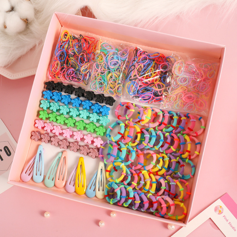 Hair Accessories Female Korean Hairpin Headband Gift Set Girl Baby Small Flower Grip BB Clip Children&#039;s Rubber Band Hair Rope Female