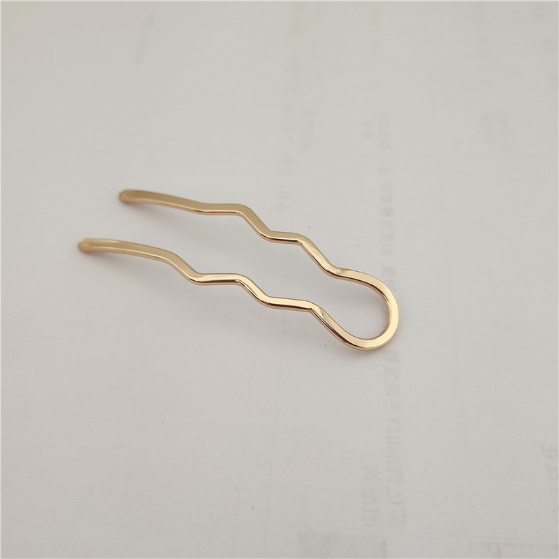 Yingyi Ornament DIY Pure Copper Wrapped Flower Body Wave U Hairpin Headdress Antiquity Hair Clasp Accessories KC Electrophoresis Color Retention