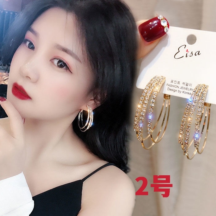 European and American Personalized Exaggerated Big Hoop Earrings Women&#039;s Long Graceful Online Influencer Sexy 925 Earrin