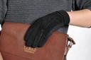 Mens warm leather gloves pigskin Screw thread wind in autumn and winter leather male  fingers gloves