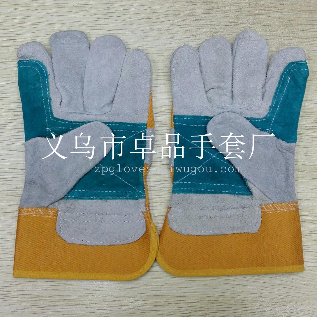 Leather welding gloves cattle two layer leather gloves gloves safety protective gloves