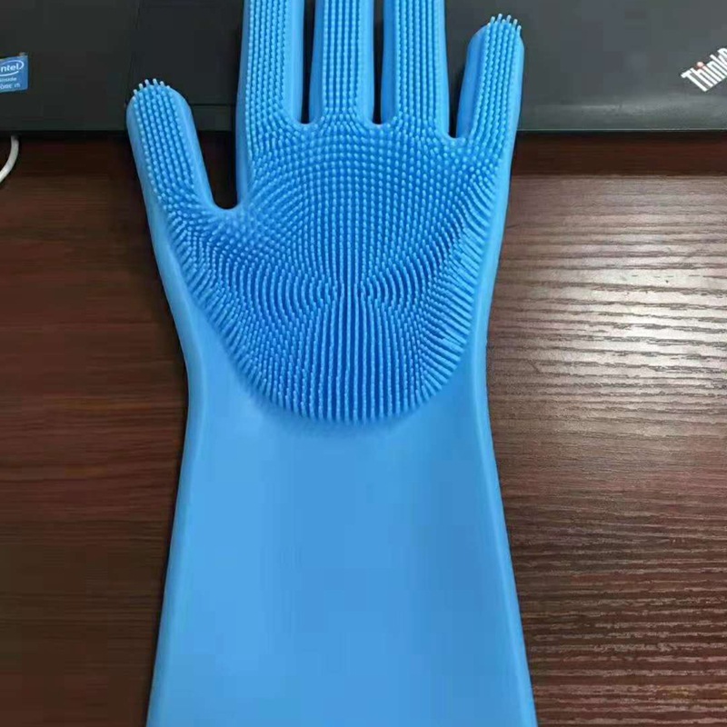 Silicone Dishwashing Gloves Silicon Dishwashing Brush Gloves Household Cleaning Gloves Magic Washing Glove