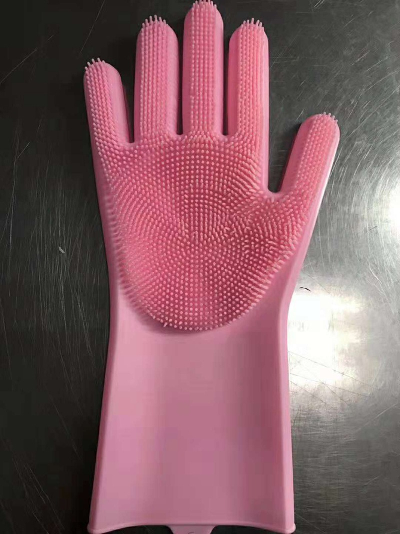 Silicone Dishwashing Gloves Silicon Dishwashing Brush Gloves Household Cleaning Gloves Magic Washing Glove
