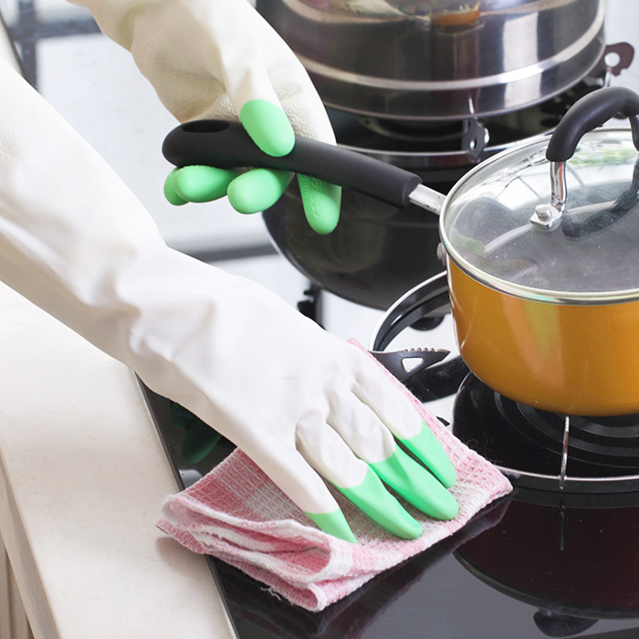 Washing dishes household gloves Women&#039;s rubber Rubber kitchen latex Washing thin wash clothes cleaning gloves