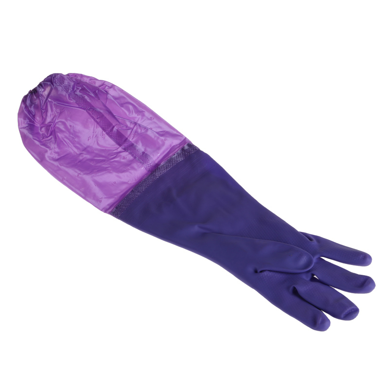 Winter keep warm long type waterproof cleaning gloves housework gloves