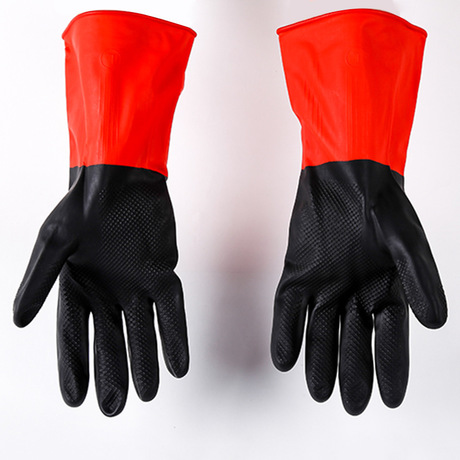 Two - color natural latex gloves household cleaning car cleaning gloves washing dishes waterproof household gloves wholesale 100 g