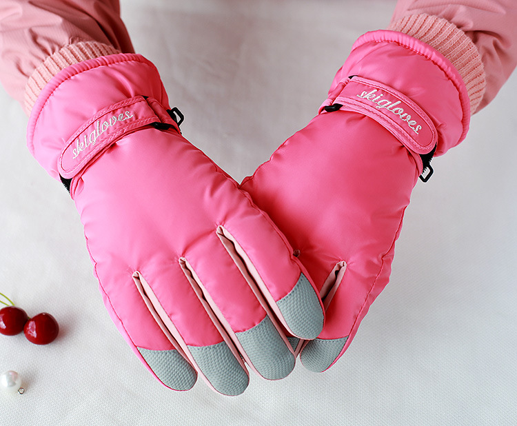 Factory Direct Sales B2075 Warm and Simple Letters New Women&#039;s Ski Gloves Ski Gloves