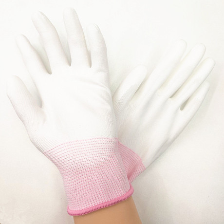 13 - needle PU palm Nylon gloves coated gloves fingertip coated gloves carbon fiber electrostatic protective electronics factory dust - free gloves