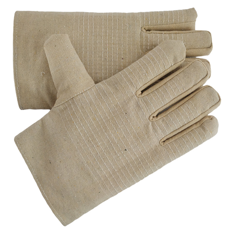  Lining Double-Layer Thickened Arc-Welder &#039;S Gloves Protective Supplies Mechanical Workshop Full Wholesale Canvas Gloves