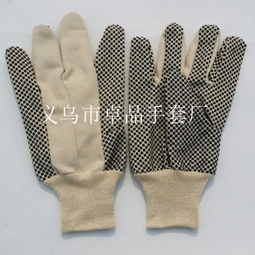 Thickened point bead canvas gloves / gloves / dispensing denim gloves / protective gloves