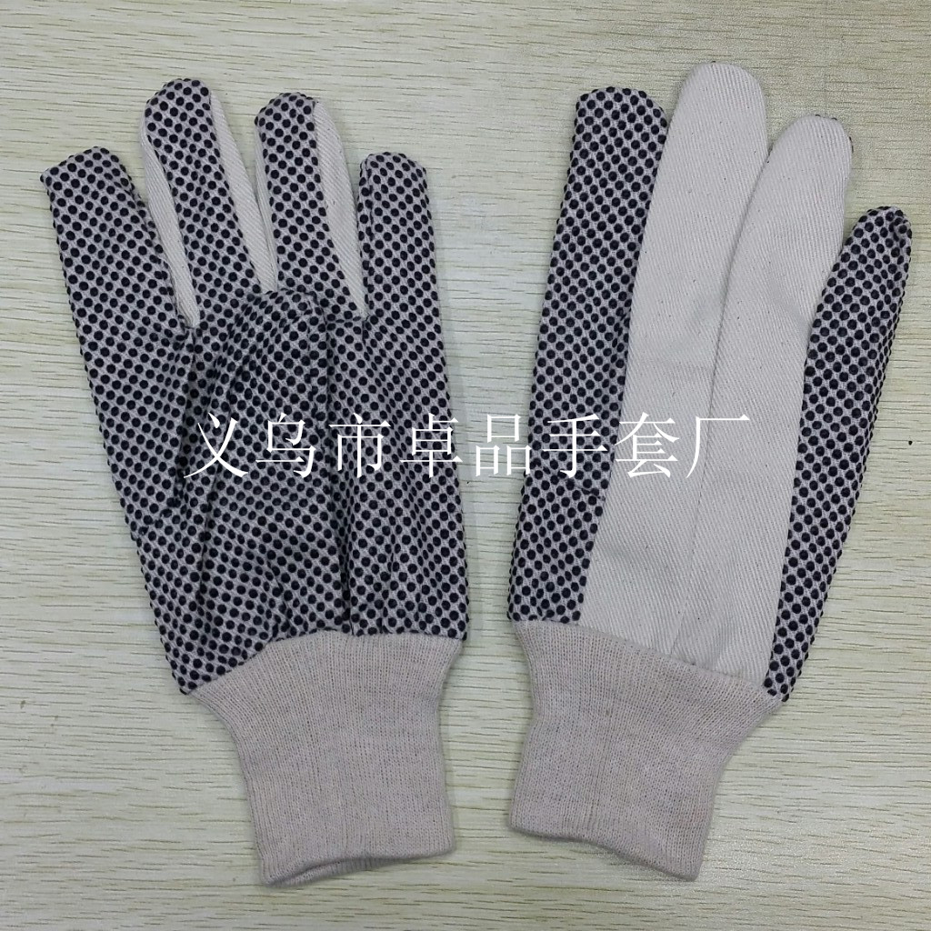 Factory direct export 70 Kebailuo canvas gloves point bead slip