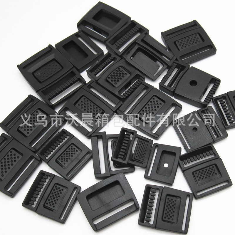 Spot Plastic Sandals Release Buckle 2cm Flat Male/Female Lug Safety Buckle Black Pom Ultra-Thin Flat Release Buckle Bag Accessories