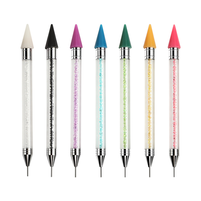 SOURCE Factory Nail Brush Nail Point Crayon Wax Head Comes with Stickiness without Assistance Spot Drill Unloading Crystal Embellishment Crayon
