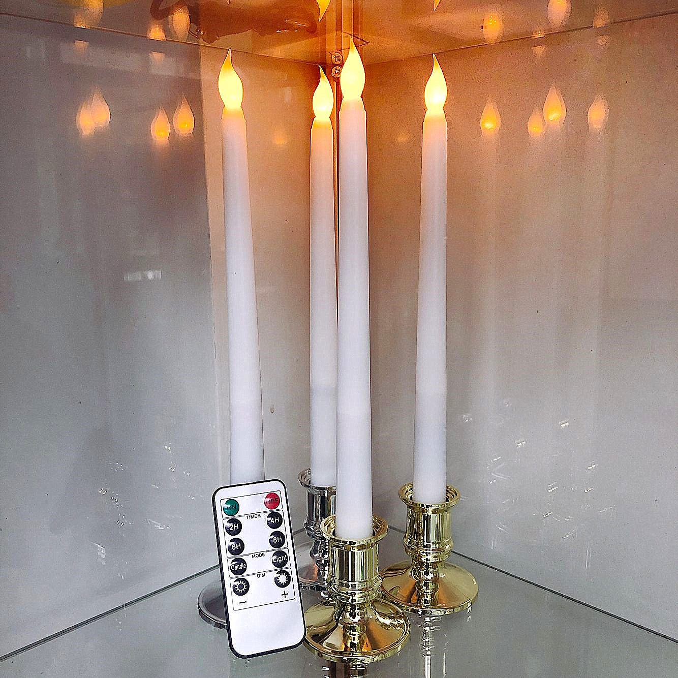 Led Long Brush Holder Wax 28cm Electric Candle Lamp