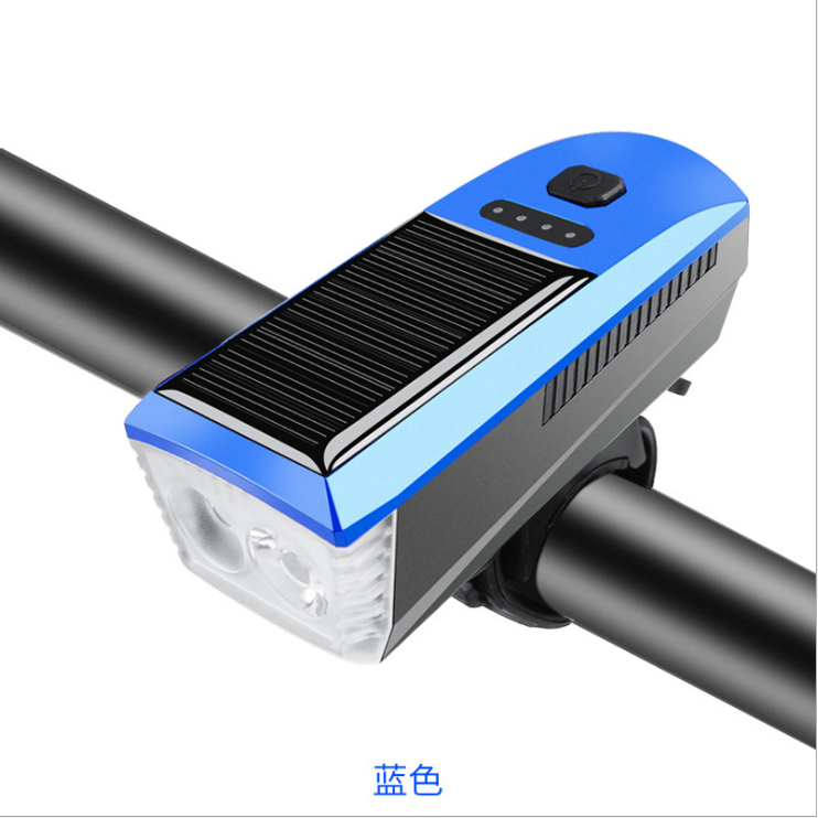 Fy-327usb charging solar bicycle headlights charging horn headlights car headlights riding flashlight lights