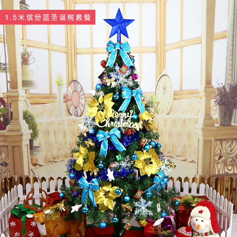 15 M Christmas Tree Decoration Package 150cm Luxury Encrypted PVC LightEmitting Christmas Tree Set Support Customization