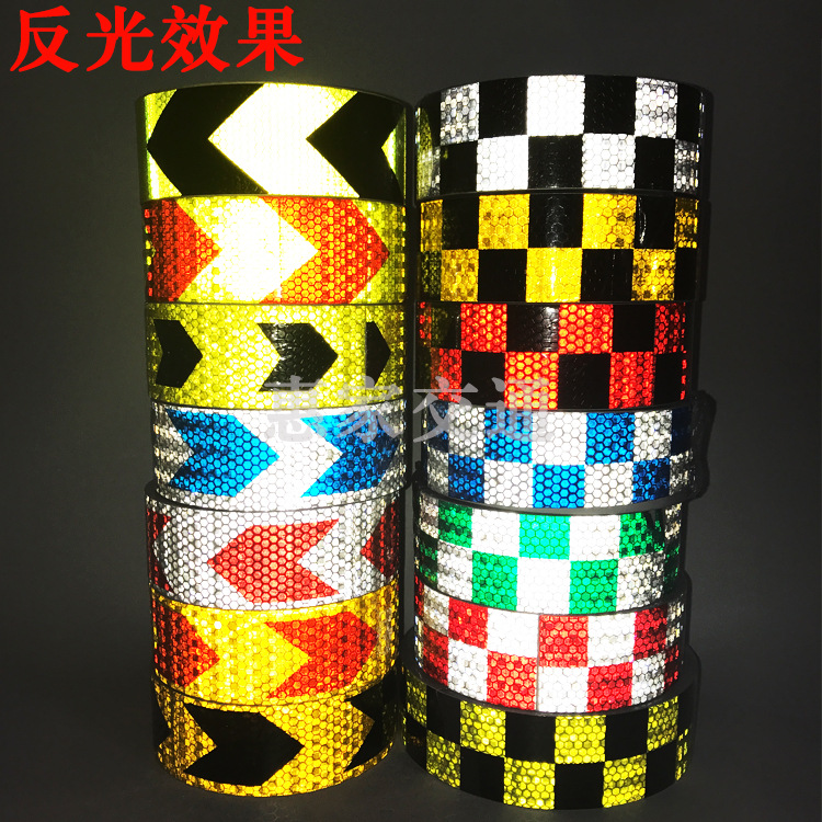 Truck Annual Review Reflective Paper Lattice Warning Sign Arrow Reflective Sticker Road Safety Front Bumper Directional Signs Car Body Sticker