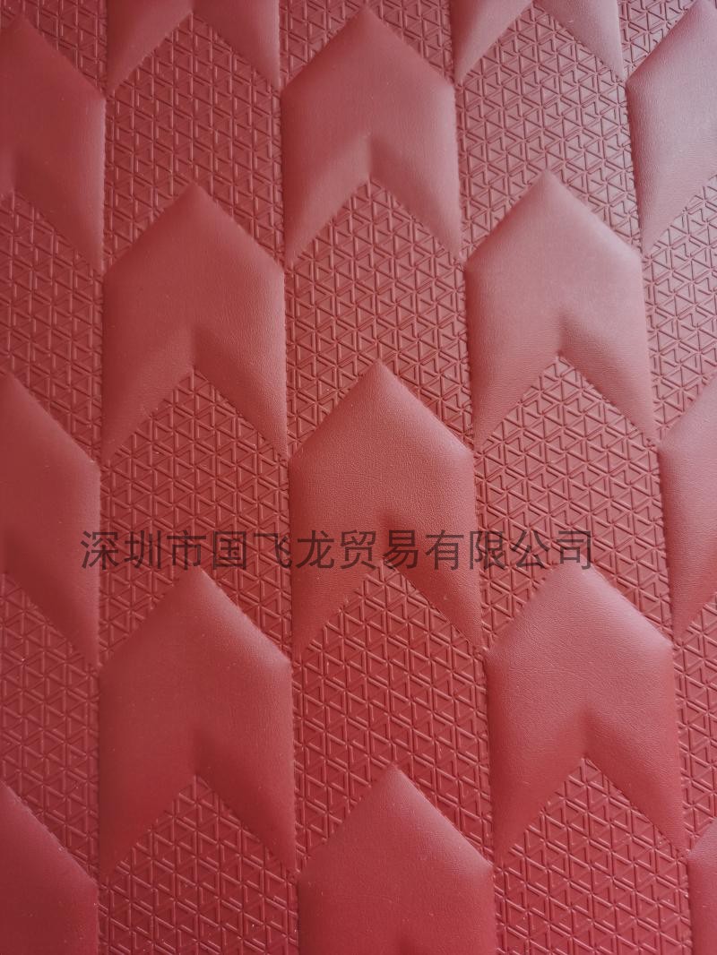 Aviation-Grade Car Foot Mat Material Wireless Soft Carving V Pattern Small Diamond Pattern Car Logo Pattern 6mm Thick Sponge Leather