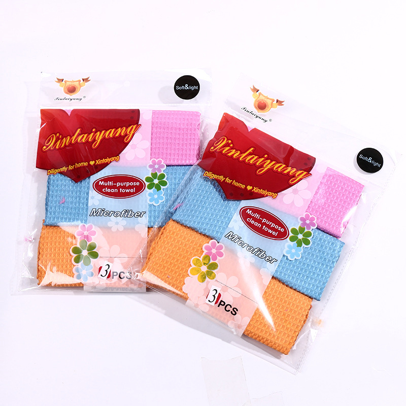The New 4 PCS printing microfiber dishcloth bag with non - oil and non - shedding multi - functional dishtowels wholesale in 2020
