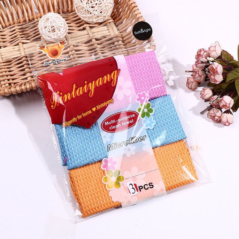 The New 4 PCS printing microfiber dishcloth bag with non - oil and non - shedding multi - functional dishtowels wholesale in 2020