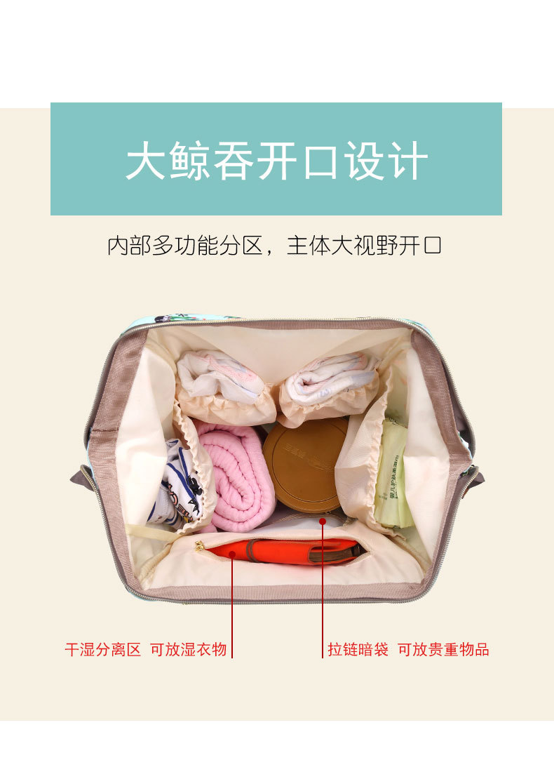 2021 Mother Bag Baby Diaper Bag Multi-Functional Baby Mother Mother Mother and Baby Cross-Border    Multi Functional Bag