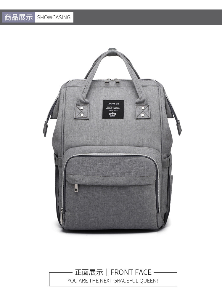 Lequeen Mummy Bag USB Charging New Multi-Functional Large Capacity Backpack Outdoor Mom Bag Baby Diaper Bag Lequeen Mummy Bag USB Charging New Multi-Functional Large Capacity Backpack Outdoor Mom Bag Baby Diaper Bag