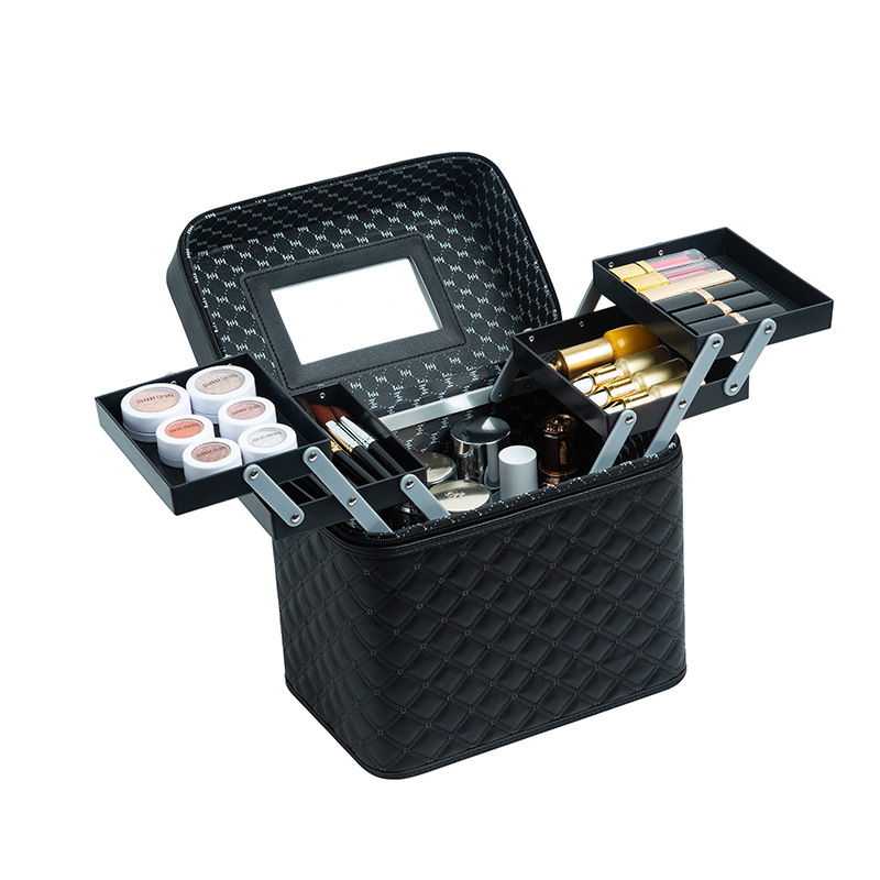 Cosmetic Bag 2020 New Home Large Capacity Portable Portable Cosmetics Storage Box Multi-Functional Multi-Layer Cosmetic Case