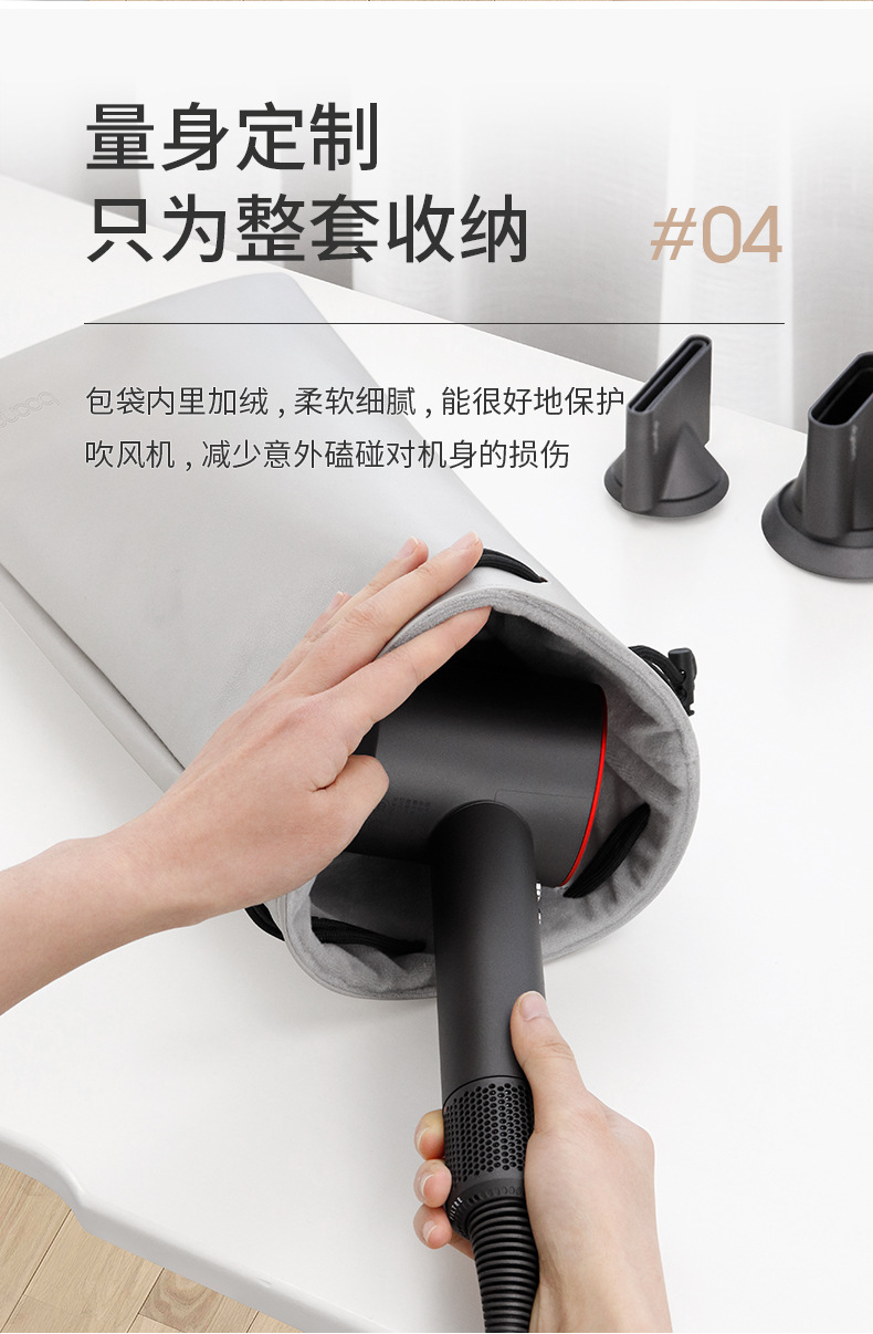 Dyson Hair Dryer Storage Bag PU Leather Suitable for Dyson Hair Multi Functional Bag