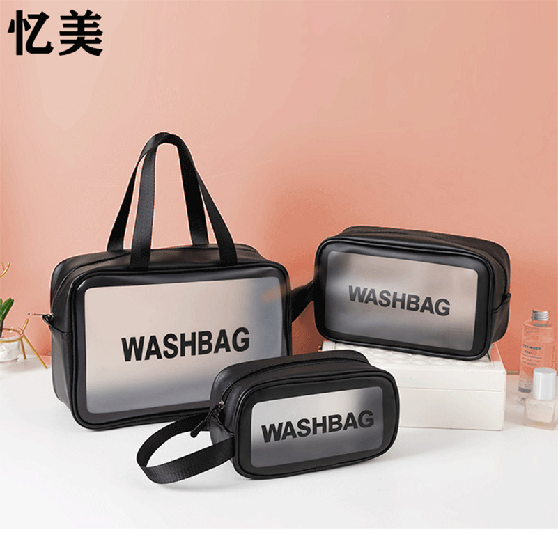 2020 Internet Hot Multi-Functional Portable Travel Frosted Waterproof Skin Care Transparent PVC Makeup Toiletry Bag Ming
